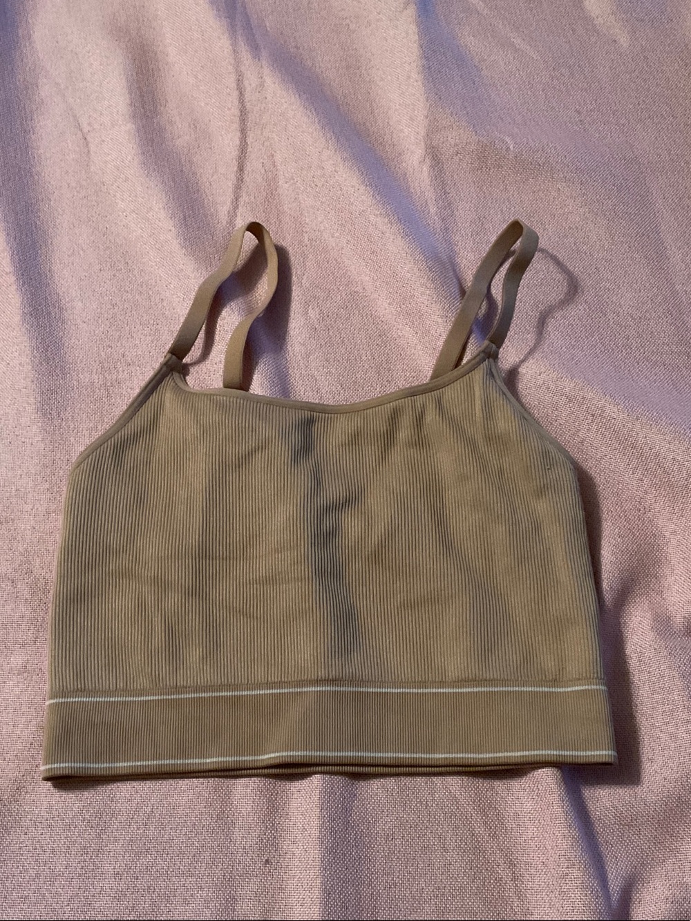 aerie Ribbed Cropped Camisole in Taupe Brown